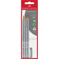 Grip 2001 set srebrny 3x ołówek hb +gumka nakładka blister faber-castell. Wydawca: Faber-Castell. SmakLiter.pl Opakowanie Grip 2001 set srebrny 3x ołówek hb +gumka nakładka blister faber-castell