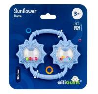 Grzechotka Słoneczniki niebieska. Wydawca: Giligums. SmakLiter.pl Opakowanie Grzechotka Słoneczniki niebieska