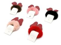 Opakowanie Gumka do włosów, pluszowa z kokardą 8,5cm MIX