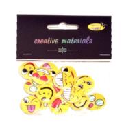 Guziki ozdobne Emoji 20mm 15szt. Wydawca: Galeria Hobby. SmakLiter.pl Opakowanie Guziki ozdobne Emoji 20mm 15szt