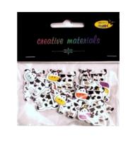 Guziki ozdobne Krowa 27x21mm 15szt. Wydawca: Galeria Hobby. SmakLiter.pl Opakowanie Guziki ozdobne Krowa 27x21mm 15szt