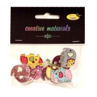 Guziki ozdobne Słoń 25x18mm 15szt. Wydawca: Galeria Hobby. SmakLiter.pl Opakowanie Guziki ozdobne Słoń 25x18mm 15szt