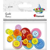 Opakowanie Guziki plastikowe okrągłe mix 30szt