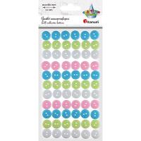 Opakowanie Guziki plastikowe samoprzylepne pastel 66szt