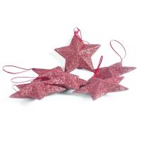 Opakowanie Gwiazdki brokat czerwone 6szt