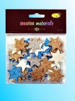 Gwiazdki z pianki brokatowej kolorowe 60szt. Wydawca: Galeria Hobby. SmakLiter.pl Opakowanie Gwiazdki z pianki brokatowej kolorowe 60szt