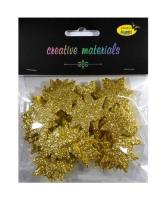 Opakowanie Gwiazdki z pianki brokatowej złote ok 50szt