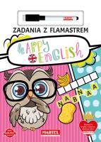 Happy English. Zadania z flamastrem. Autor: Katarzyna Salamon. SmakLiter.pl Okładka książki Happy English. Zadania z flamastrem