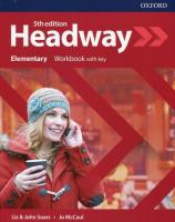 Headway 5E Elementary WB + key OXFORD. Autor: Liz and John Soars, Jo McCall. SmakLiter.pl Okładka książki Headway 5E Elementary WB + key OXFORD