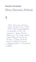 Okładka książki Hirsz, Hieronim, Hrihorij