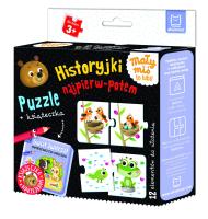 Historyjki najpierw-potem. Puzzle + książeczka. Autor: Podgórska Anna. SmakLiter.pl Okładka książki Historyjki najpierw-potem. Puzzle + książeczka