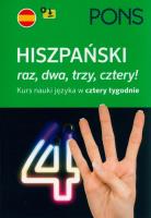 Hiszpański raz, dwa, trzy, cztery A1/A2 + MP3. Wydawca: Pons. SmakLiter.pl Opakowanie Hiszpański raz, dwa, trzy, cztery A1/A2 + MP3