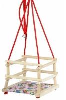 Huśtawka drewniana z poduszką mix. Wydawca: Pro Kids. SmakLiter.pl Opakowanie Huśtawka drewniana z poduszką mix