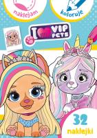 I love my VIP Pets. Naklejam i koloruję. Autor:   Praca zbiorowa. SmakLiter.pl Okładka książki I love my VIP Pets. Naklejam i koloruję