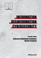 Information disinformation cybersecurity. Autor: Adam Marszałek. SmakLiter.pl Okładka książki Information disinformation cybersecurity