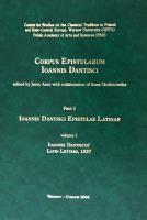 Ioannis Dantisci Epistulae Latinae, part 1, vol. 1. Wydawca: Wydawnictwa Uniwersytetu Warszawskiego. SmakLiter.pl Opakowanie Ioannis Dantisci Epistulae Latinae, part 1, vol. 1
