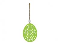 Opakowanie Jajko zawieszka drewniane zielone 9cm