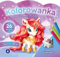 Okładka książki Jednorożce. Kolorowanka z tatuażami FLUO