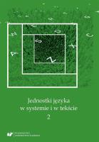 Okładka książki Jednostki języka w systemie i w tekście 2