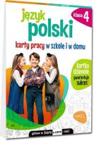 Język polski SP 4 Karty pracy w szkole i w domu. Autor: Karolina Cichocka. SmakLiter.pl Okładka książki Język polski SP 4 Karty pracy w szkole i w domu