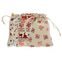 Opakowanie Jutowe worki na prezenty z nadrukiem 3szt