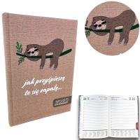 Opakowanie Kalendarz 2024 dzienny sb/nd osobno A5 soft touch leniwiec zapalny EV230029