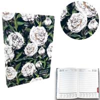 Opakowanie Kalendarz 2024 dzienny sb/nd osobno A5 soft touch peonie w zieleni EV230039