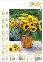 Opakowanie Kalendarz 2024 jednoplanszowy Słoneczniki (10szt)