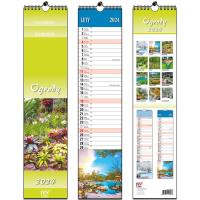 Opakowanie Kalendarz 2024 paskowy 13 planszowy Ogrody