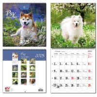 Opakowanie Kalendarz 2025 30x60 13 planszowy Psy Rasowe