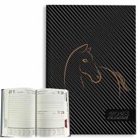 Opakowanie Kalendarz 2025 A5 dzienny Koń czarny w pasy