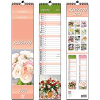 Opakowanie Kalendarz 2025 paskowy 13 planszowy Kwiaty
