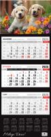 Kalendarz 2025 Trójdzielny Premium Pieski. Autor: Pan Kalendarzyk. SmakLiter.pl Okładka książki Kalendarz 2025 Trójdzielny Premium Pieski
