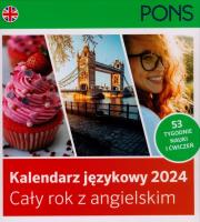 Kalendarz językowy 2024 Cały rok z Angielskim PONS. Autor:   Praca zbiorowa. SmakLiter.pl Okładka książki Kalendarz językowy 2024 Cały rok z Angielskim PONS