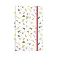Opakowanie Kalendarz kieszonkowy 2024 Biały w kwiaty ALBI