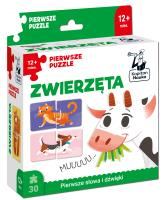 Kapitan Nauka. Zwierzęta. Pierwsze puzzle. Autor: Patrycja Grześkowiak. SmakLiter.pl Okładka książki Kapitan Nauka. Zwierzęta. Pierwsze puzzle