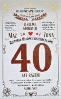 Opakowanie Karnet 40 rocznica ślubu (rubinowa)
