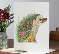 Opakowanie Karnet A017 B6 + koperta Jeż z kwiatami