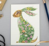 Opakowanie Karnet A080 B6 + koperta Zając na łące