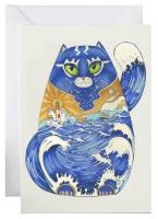 Opakowanie Karnet A163 B6 + koperta Kot i statek