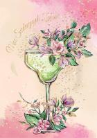 Opakowanie Karnet A5 kieliszek z kwiatami