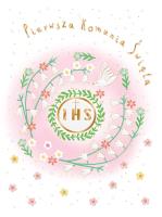 Opakowanie Karnet A5 Komunia Gołąb różowy