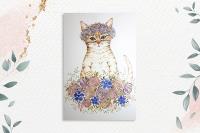 Opakowanie Karnet A5 Kot w kwiatach