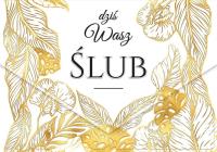 Opakowanie Karnet A5 ślub Złote liście