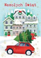 Karnet B6 BN Auto z choinką. Wydawca: Henry. SmakLiter.pl Opakowanie Karnet B6 BN Auto z choinką