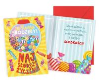 Opakowanie Karnet B6 konfetti Urodziny słodkości