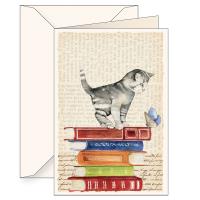 Opakowanie Karnet B6 + koperta 6120 Kot i książki