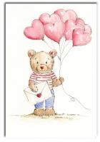 Opakowanie Karnet B6 Miś z balonami