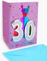 Opakowanie Karnet B6 MNJ-19-407 naklejany brokat Urodziny 30