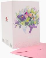 Opakowanie Karnet B6 MR-16-14 Naklejany cekiny Urodziny Wazon